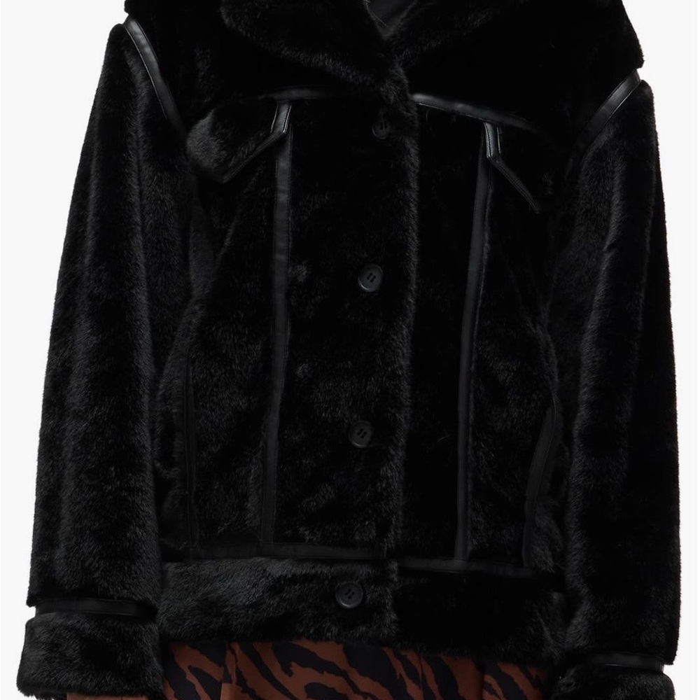 NVLT Western Faux Fur Jacket Black